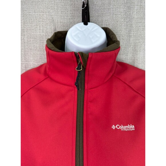 Columbia Titanium Softshell Fleece Lined Packable Women's Coat Size M Red Olive - Picture 3 of 14